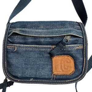 Y2K Vintage Cherokee Denim Jean Bag Crossbody Flap Closure Multiple Compartments